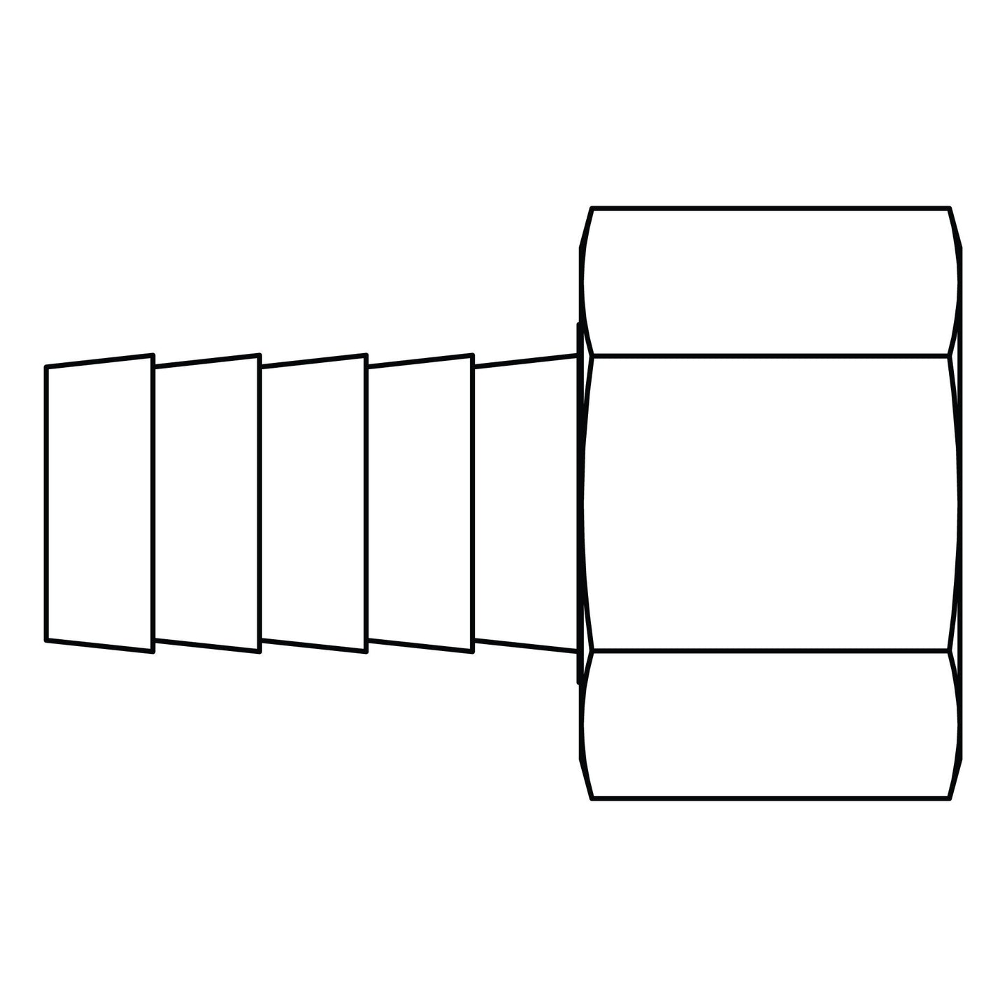 4245 - S - 08 - 08 Hose Barb to Ball Seat Pipe Swivel - GetHydraulics