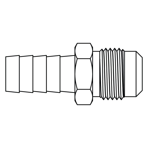 4250 - 04 - 04 Hose Barb to SAE 45° Flare - GetHydraulics