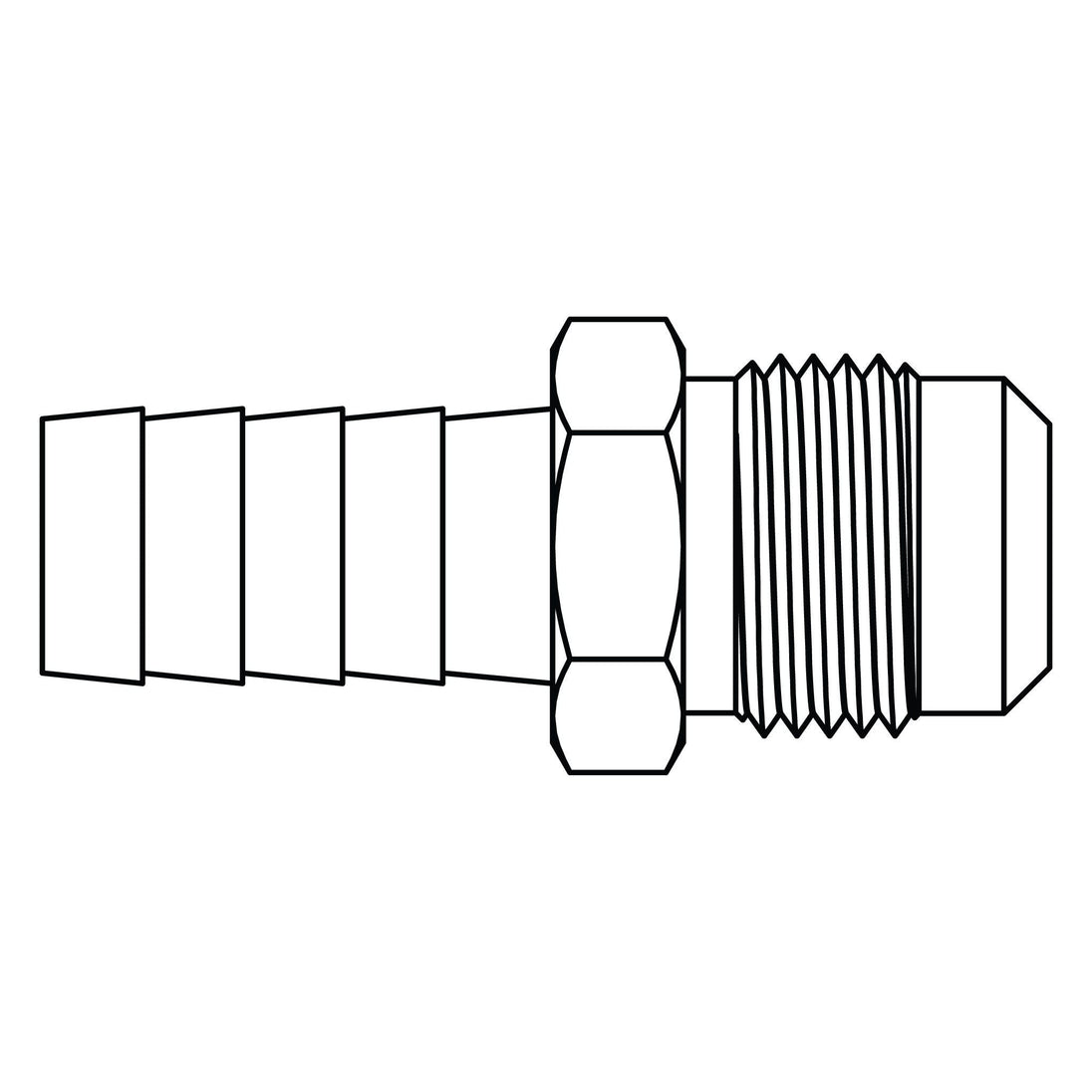 4250 - 06 - 06 Hose Barb to SAE 45° Flare - GetHydraulics