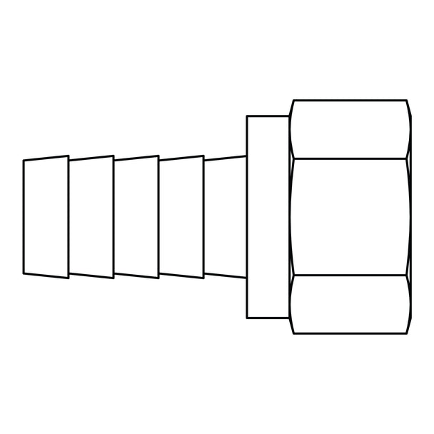 4255 - 06 - 06 - SAE Hose Barb to JIC Swivel - GetHydraulics