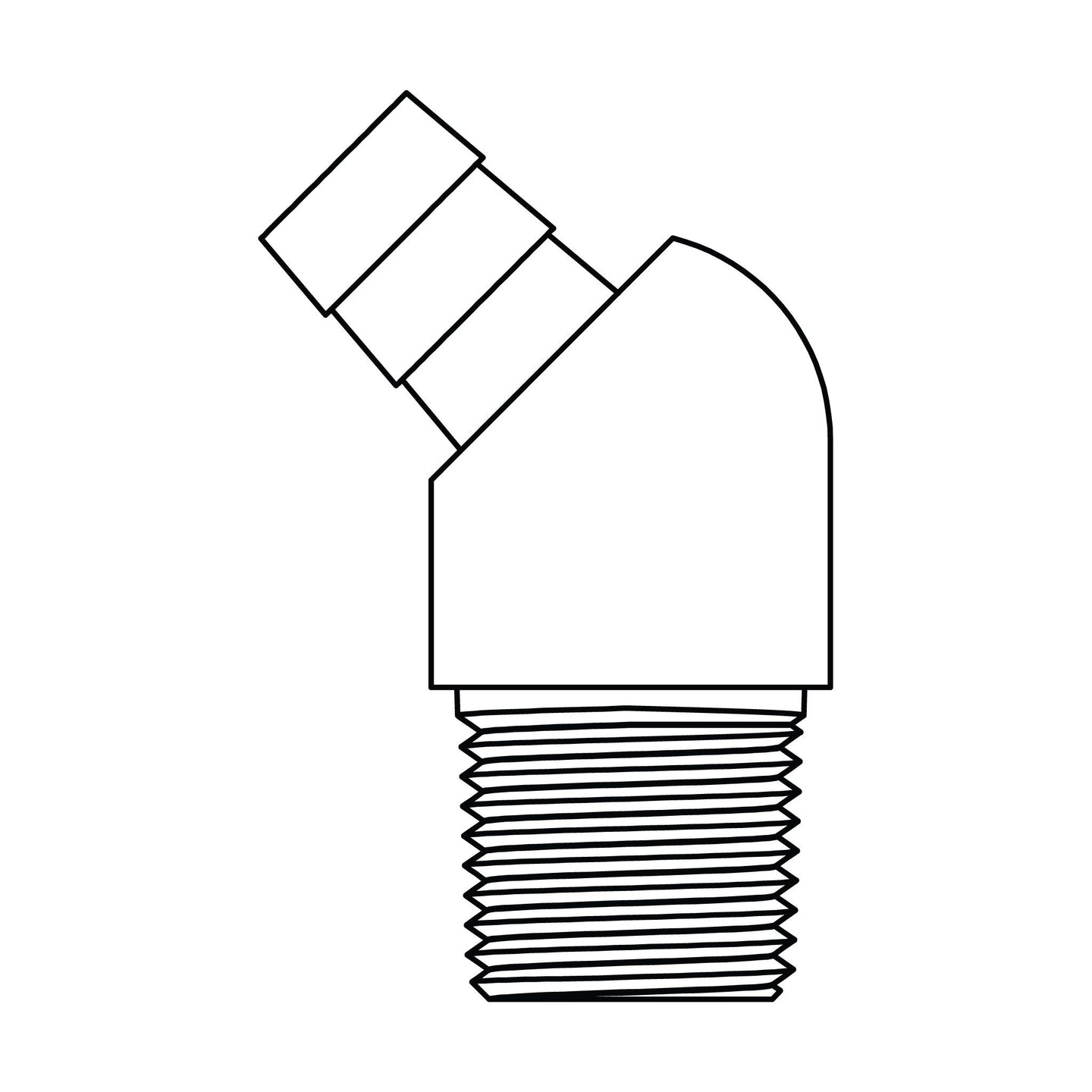 4295-06-06 Hose Barb to Pipe Elbow 45°