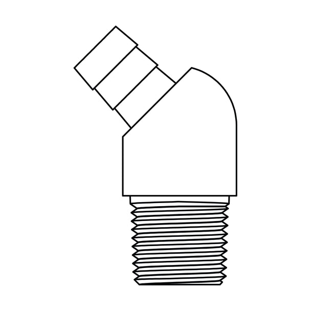 4295-10-06 Hose Barb to Pipe Elbow 45°