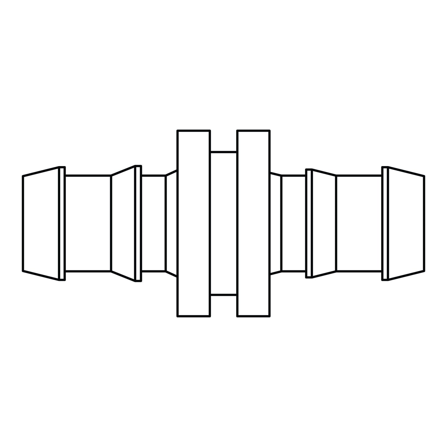 4300 - 06 - 06 Push - on Barb Hose Splicer, Brass - GetHydraulics