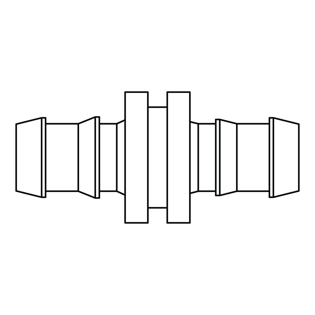 4300-08-08 Push-on Barb Hose Splicer, Brass