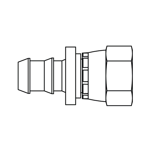 4301 - 06 - 06 Push - on Barb to SAE 45 Swivel, Brass - GetHydraulics.com
