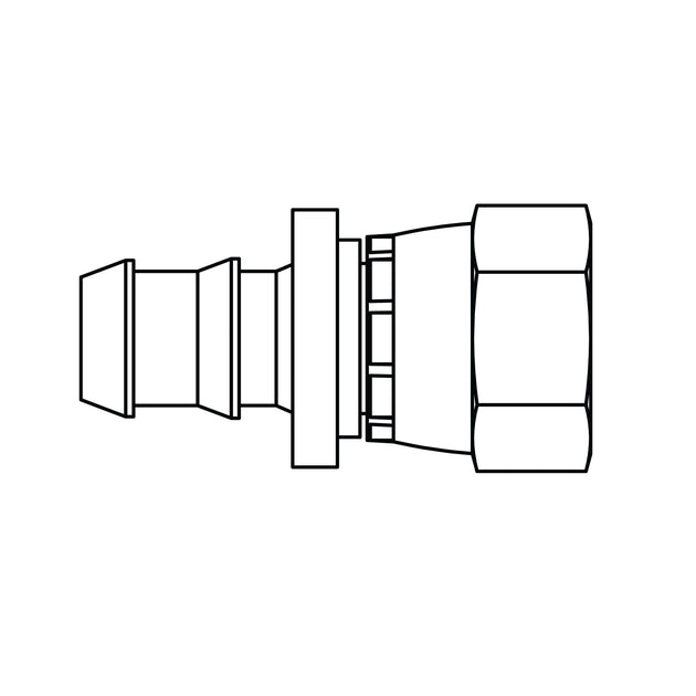 4301 - 06 - 06 Push - on Barb to SAE 45 Swivel, Brass - GetHydraulics.com