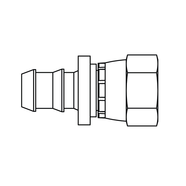 4301 - 08 - 08 Push - on Barb to SAE 45° Swivel, Brass - GetHydraulics