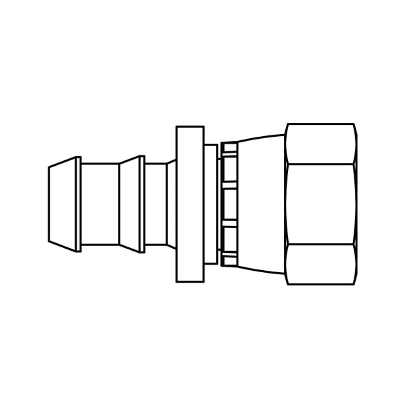 4301-06-08 Push-on Barb to SAE 45° Swivel, Brass