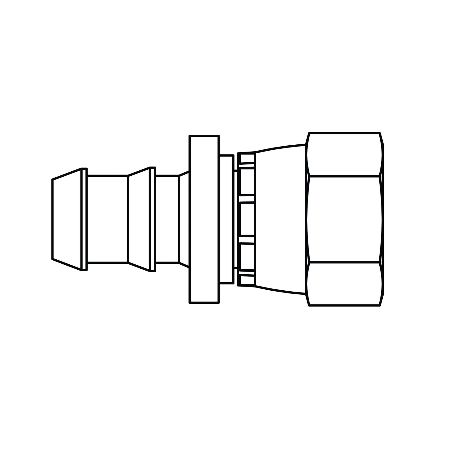 4301-10-08 Push-on Barb to SAE 45° Swivel, Brass
