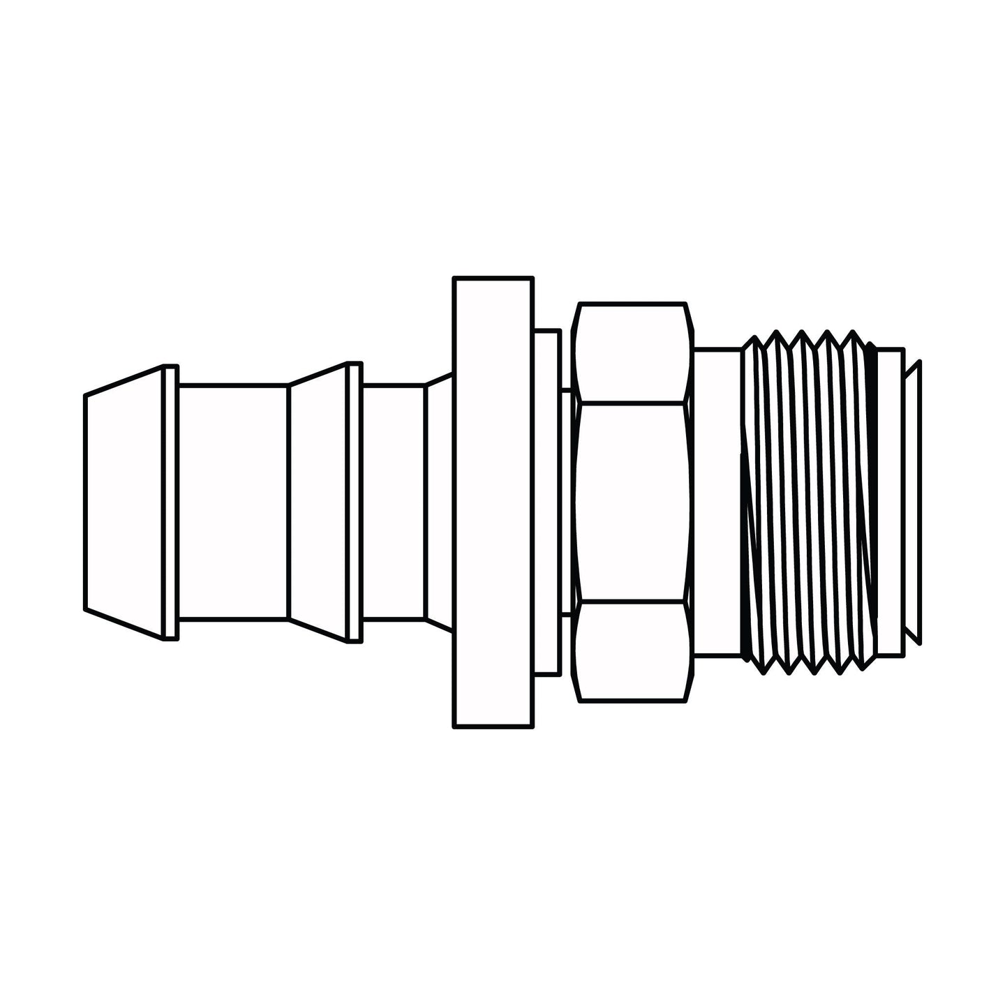 4303 - 04 - 03 Push - on Barb to SAE 45 Inverted Flare, Brass - GetHydraulics.com