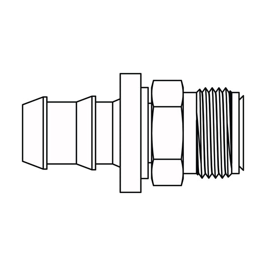 4303 - 04 - 05 Push - on Barb to SAE 45 Inverted Flare, Brass - GetHydraulics.com