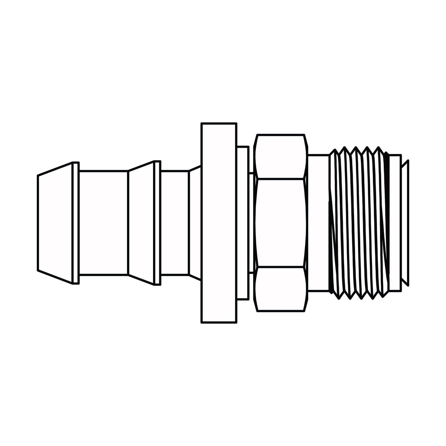 4303-04-05 Push-on Barb to SAE 45° Inverted Flare, Brass