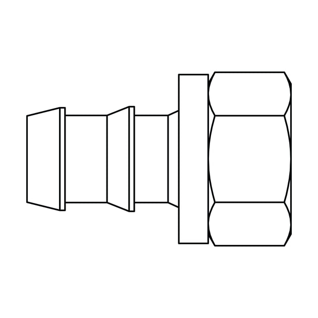 4305 - 04 - 03 Push - on Barb to SAE 45 Inverted Flare, Brass - GetHydraulics.com