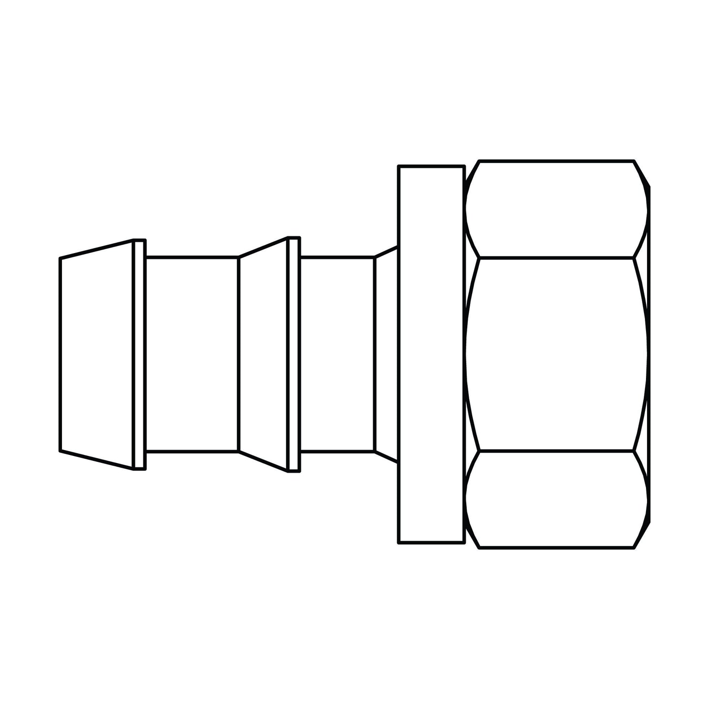 4305 - 04 - 04 Push - on Barb to SAE 45 Inverted Flare, Brass - GetHydraulics.com