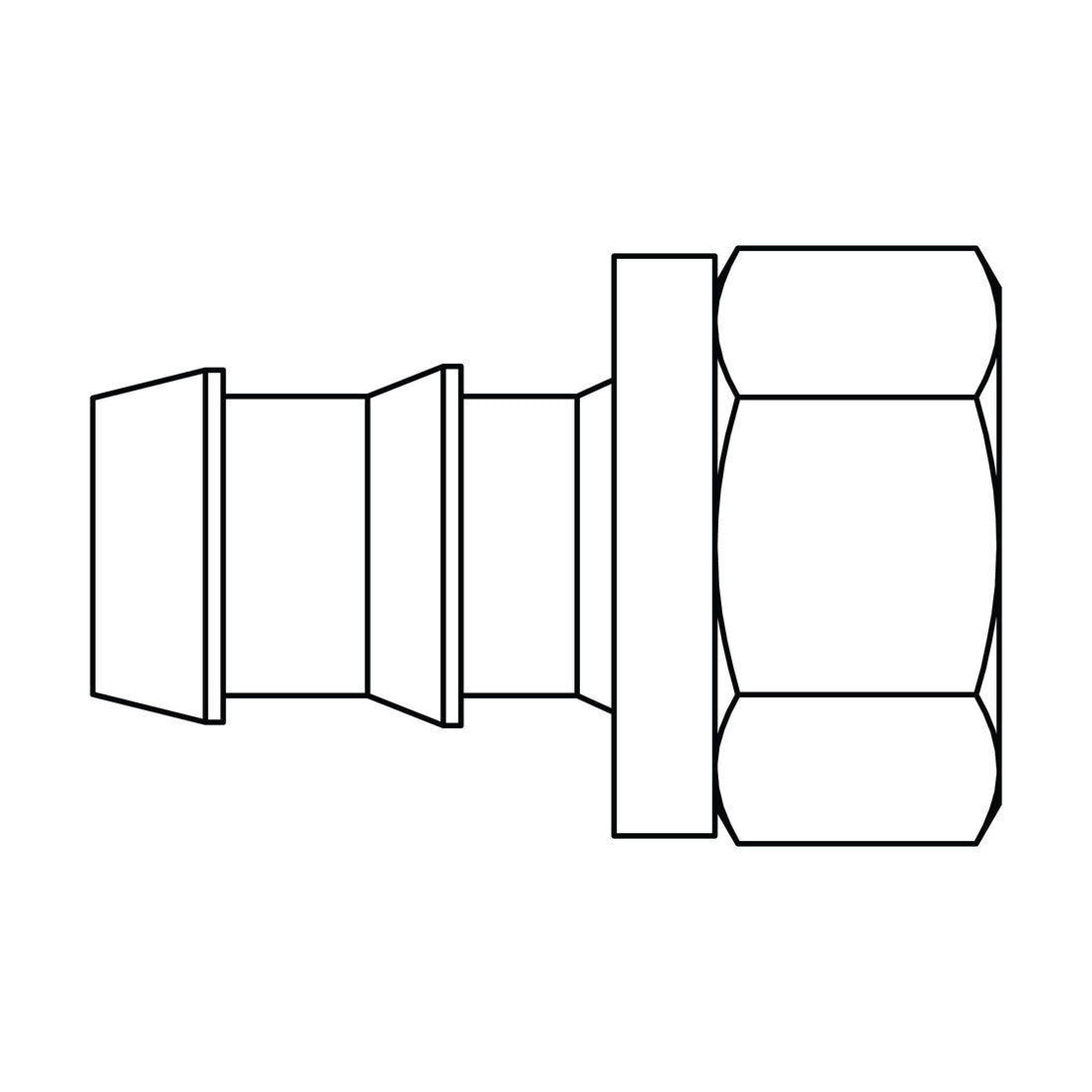 4305 - 06 - 05 Push - on Barb to SAE 45° Inverted Flare, Brass - GetHydraulics