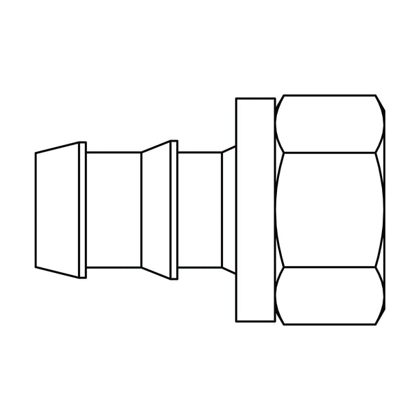 4305 - 06 - 06 Push - on Barb to SAE 45° Inverted Flare, Brass - GetHydraulics