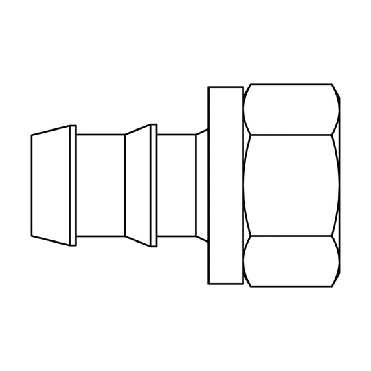 4305 - 08 - 08 Push - on Barb to SAE 45 Inverted Flare, Brass - GetHydraulics.com