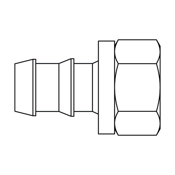 4305-06-05 Push-on Barb to SAE 45° Inverted Flare, Brass