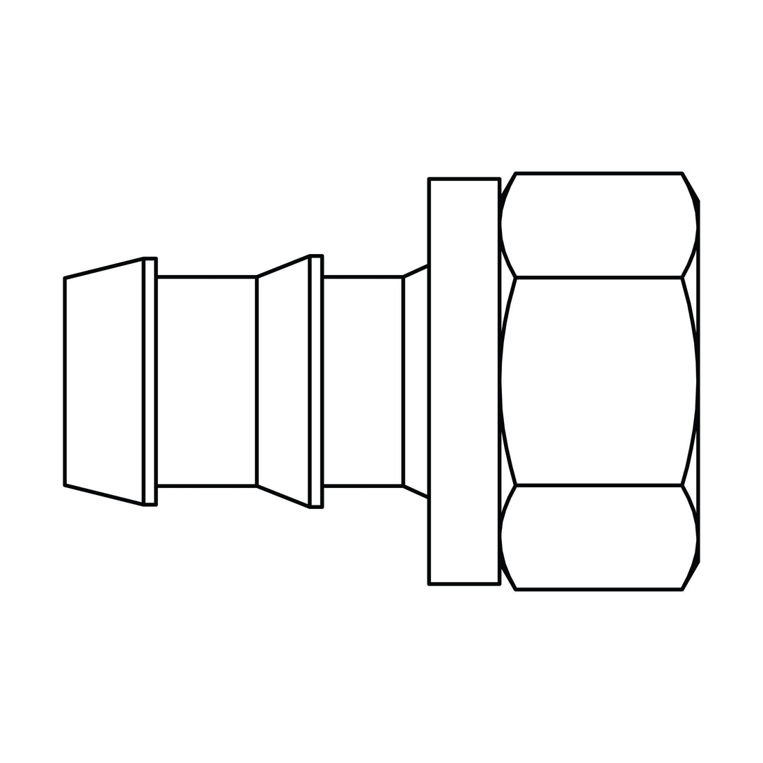 4305-08-08 Push-on Barb to SAE 45° Inverted Flare, Brass