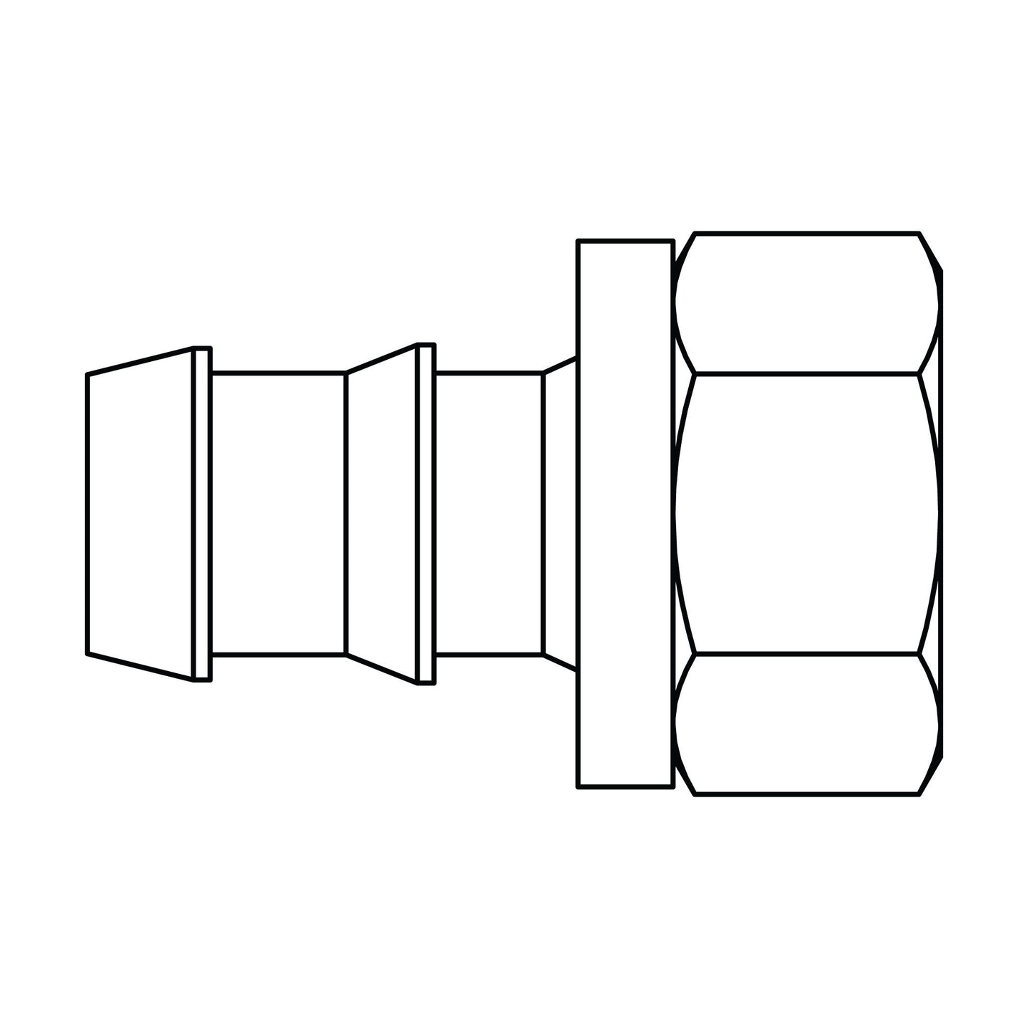 4305-04-05 Push-on Barb to SAE 45° Inverted Flare, Brass