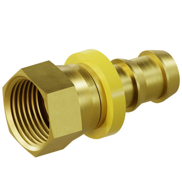 4311-06-05 Push-on Barb to JIC Swivel DUAL SEAT 37/45°, Brass