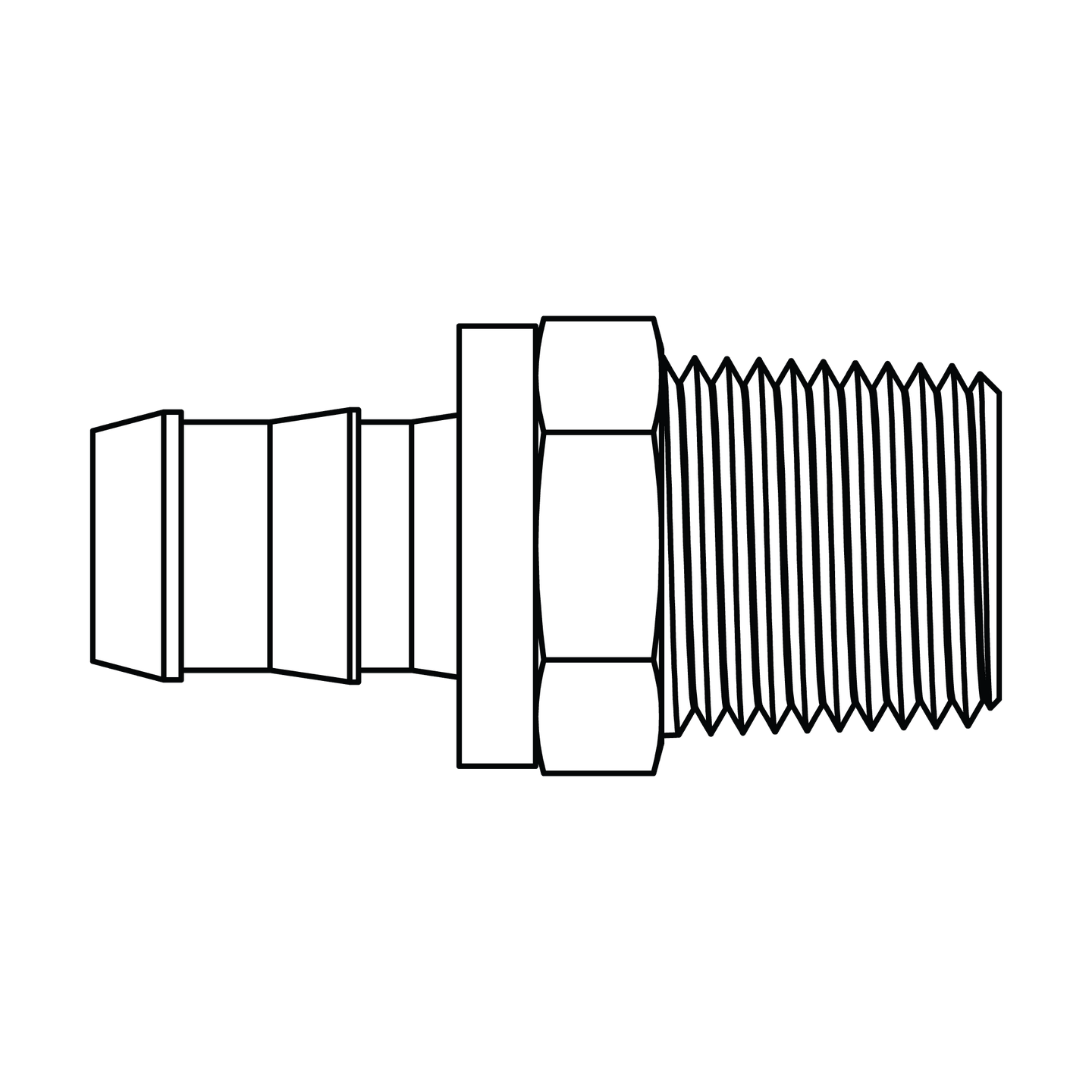 4312 - 06 - 06 Push - on Barb to Pipe, Brass - GetHydraulics