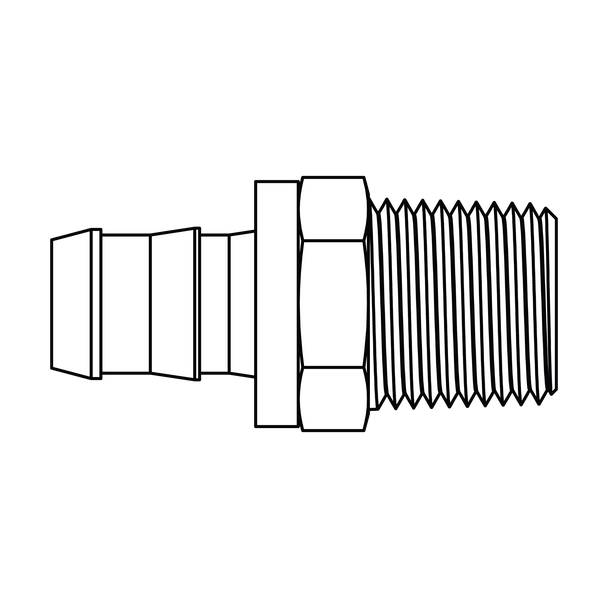4312 - 08 - 04 Push - on Barb to Pipe, Brass - GetHydraulics