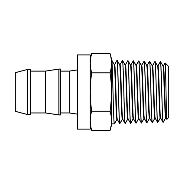 4312-06-04 Push-on Barb to Pipe, Brass