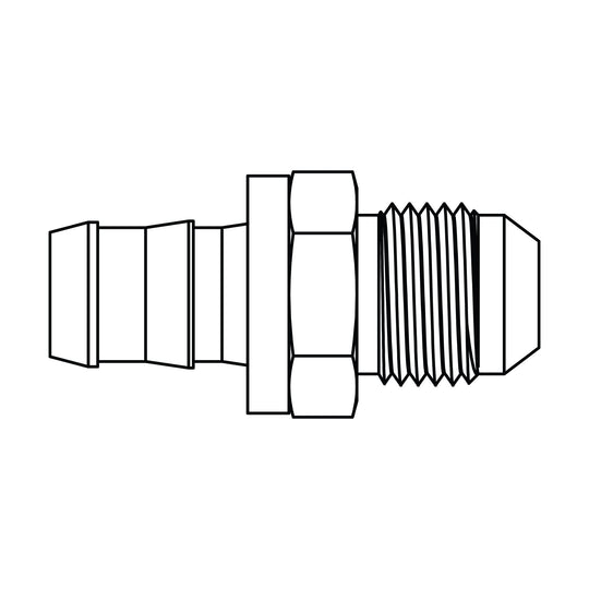 4313 - 06 - 06 Push - on Barb to JIC, Brass - GetHydraulics.com