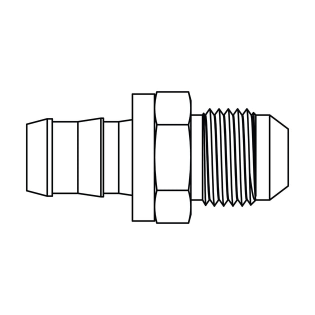 4313 - 06 - 06 - SAE Push - on Barb to JIC, Brass - GetHydraulics.com
