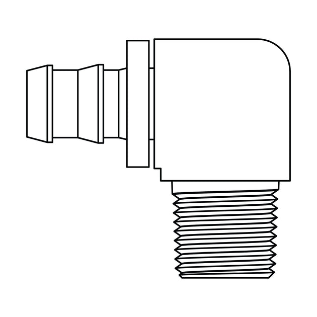 4390 - 08 - 06 Push - on Barb to Pipe Elbow 90 , Brass - GetHydraulics.com