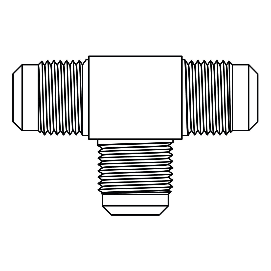 44 - 08 - 08 - 08 SAE 45° Tube Union Tee, Brass - GetHydraulics