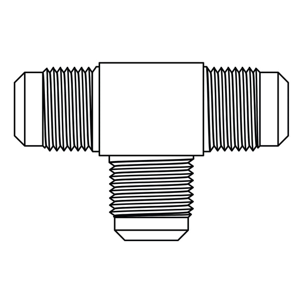 44 - 08 - 08 - 08 SAE 45° Tube Union Tee, Brass - GetHydraulics