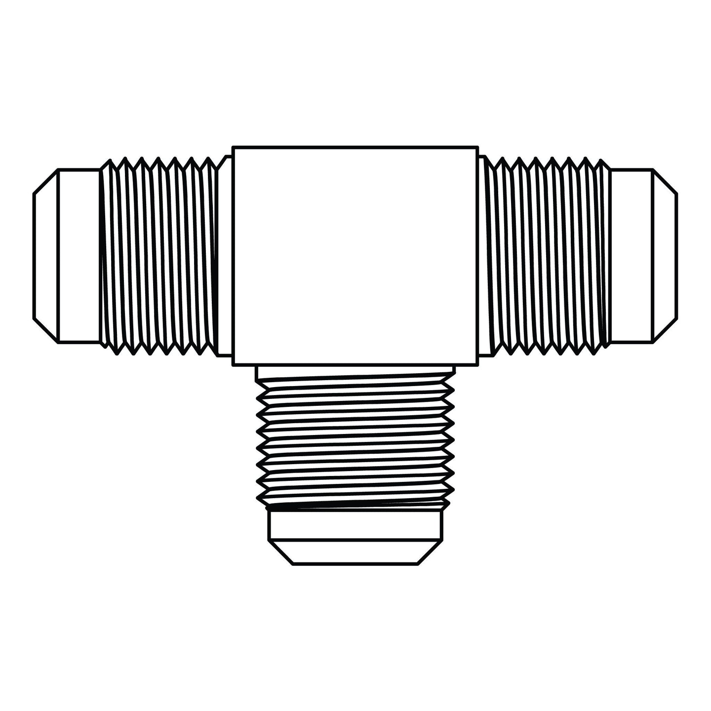 44 - 10 - 10 - 06 SAE 45° Tube Union Tee, Brass - GetHydraulics