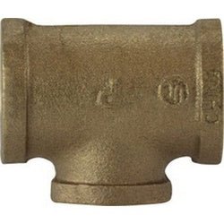 44279 Branch Reducing Tee, 1/2 in FPT x 1/2 in FPT x 3/8 in FPT, Bronze - GetHydraulics.com