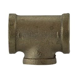 44290LF Reducing Tee, 1 in FPT x 1 in FPT x 3/8 in FPT, 1.3 in, Bronze - GetHydraulics.com