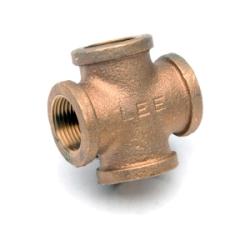 44395LFUSA Pipe Cross, 1 - in Female NPT x 1 - in Female NPT x 1 - in Female NPT x 1 - in Female NPT, Lead - Free Bronze - GetHydraulics.com