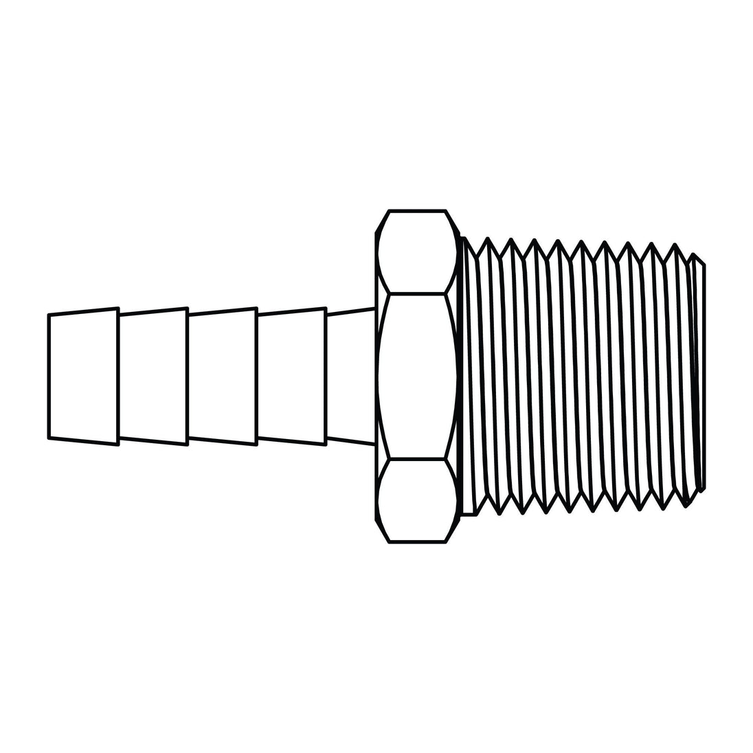 4444 - 16 - 16 Hose Barb to Pipe - GetHydraulics.com