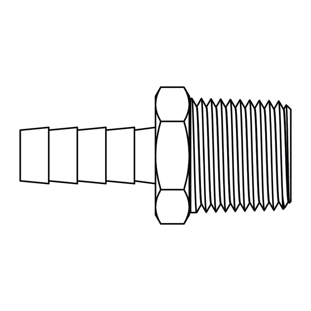 4444 - 16 - 16 Hose Barb to Pipe - GetHydraulics.com