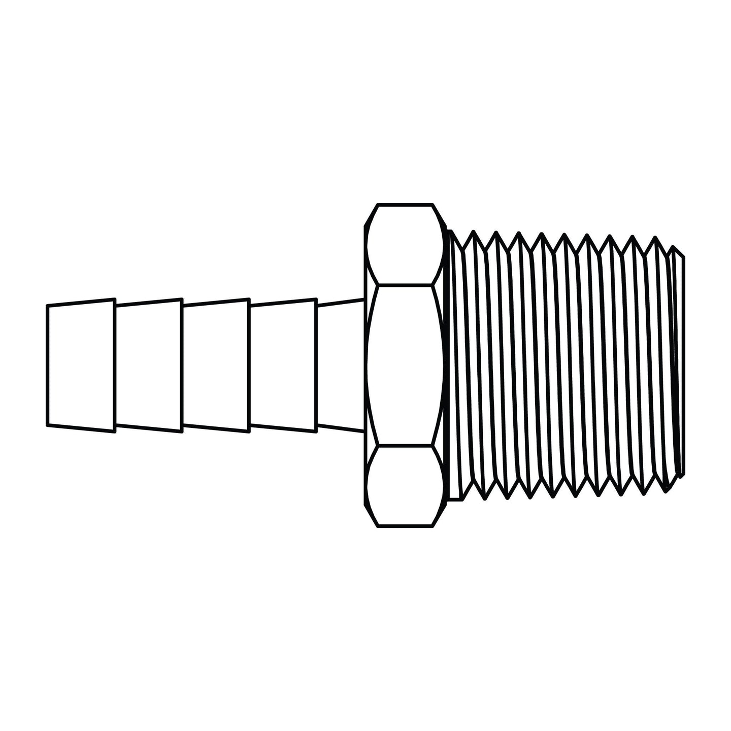 4444 - 32 - 32 Hose Barb to Pipe - GetHydraulics.com