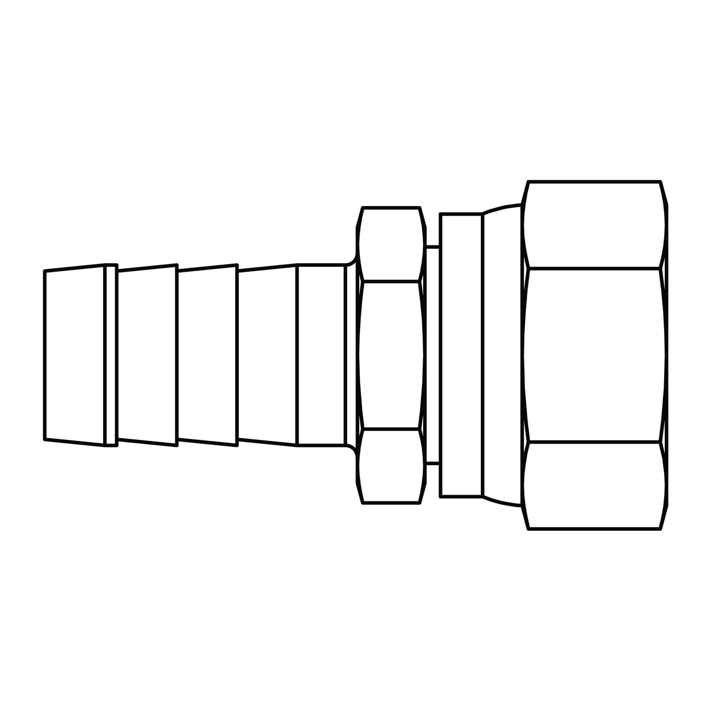 4445 - 20 - 20 Hose Barb to JIC Swivel - GetHydraulics.com
