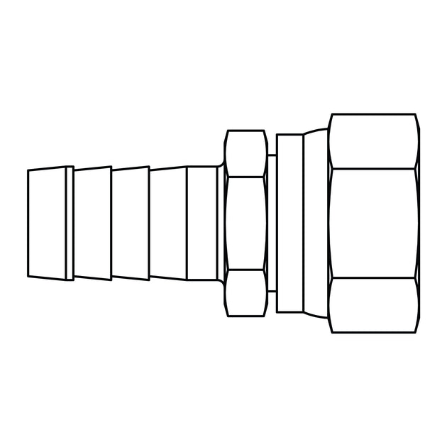 4445 - 24 - 24 Hose Barb to JIC Swivel - GetHydraulics.com