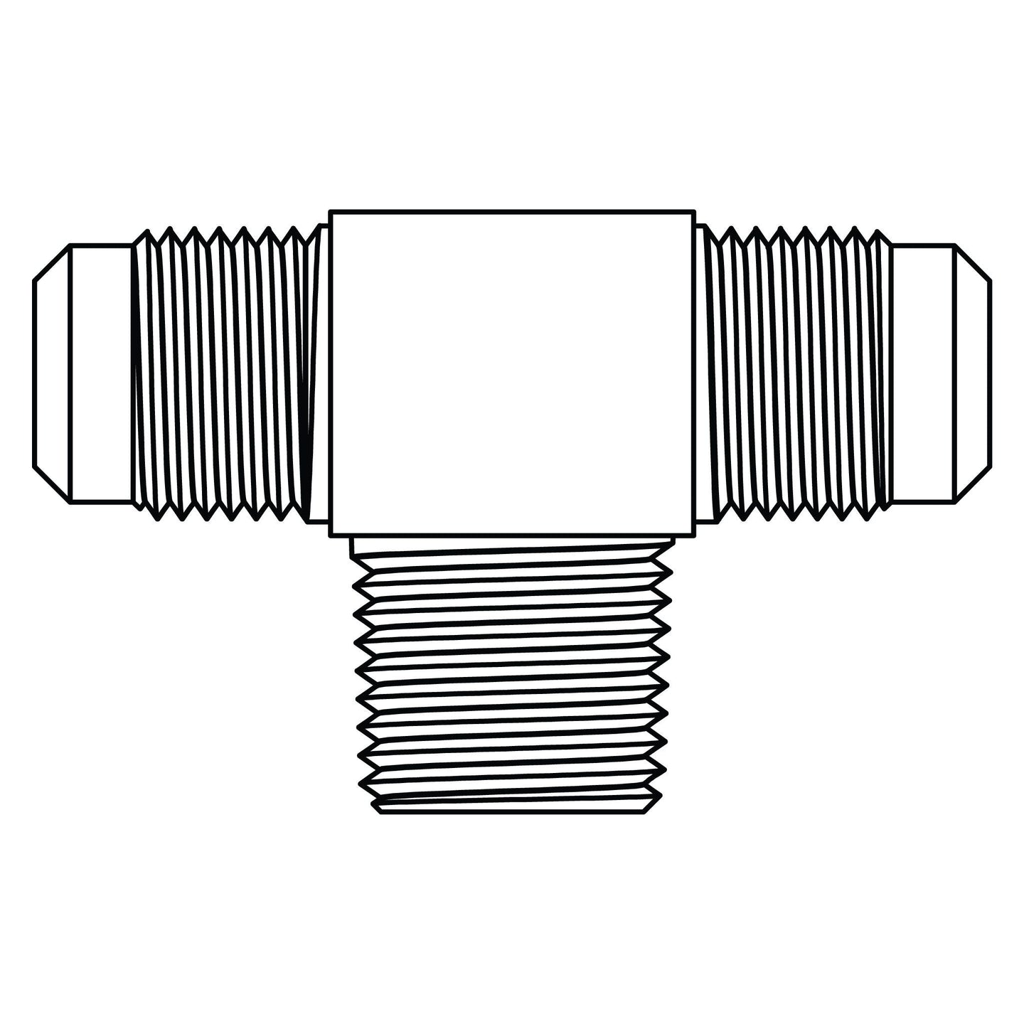 45 - 02 - 02 - 02 SAE 45° Tube to Pipe Branch Tee, Brass - GetHydraulics