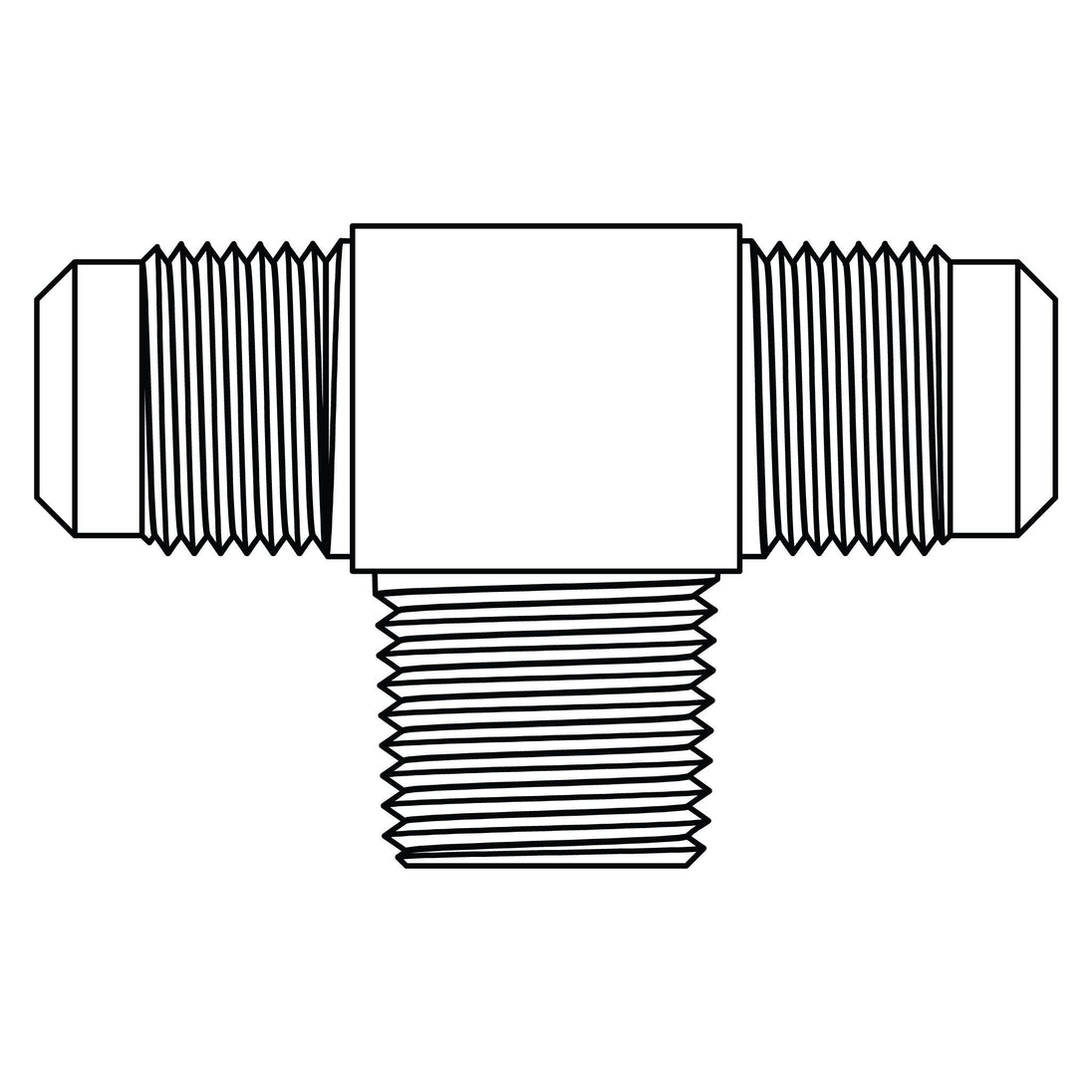 45 - 05 - 05 - 04 SAE 45° Tube to Pipe Branch Tee, Brass - GetHydraulics