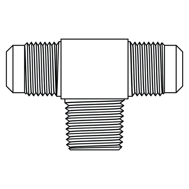 45 - 06 - 06 - 06 SAE 45° Tube to Pipe Branch Tee, Brass - GetHydraulics