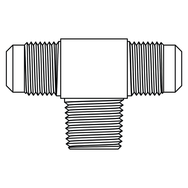 45-06-06-06 SAE 45° Tube to Pipe Branch Tee, Brass