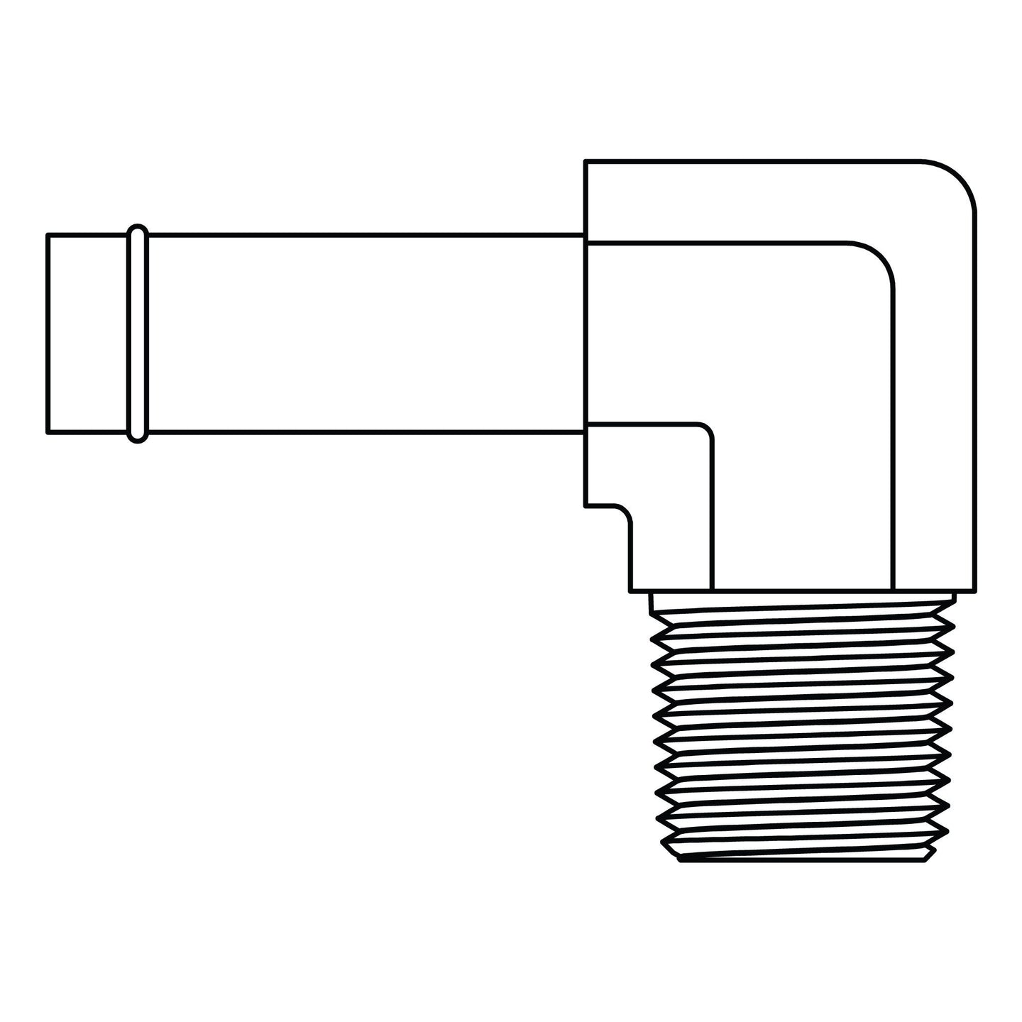 4501 - 04 - 04 Beaded Hose to Pipe Elbow 90 - GetHydraulics.com