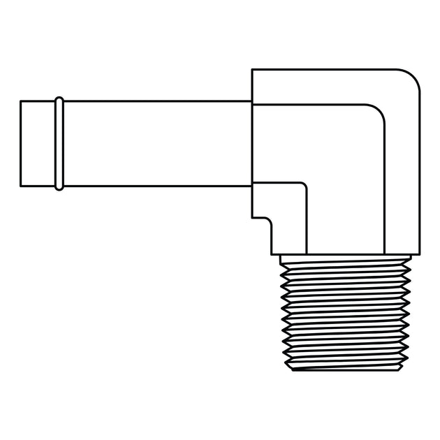 4501 - 08 - 08 Beaded Hose to Pipe Elbow 90 - GetHydraulics.com
