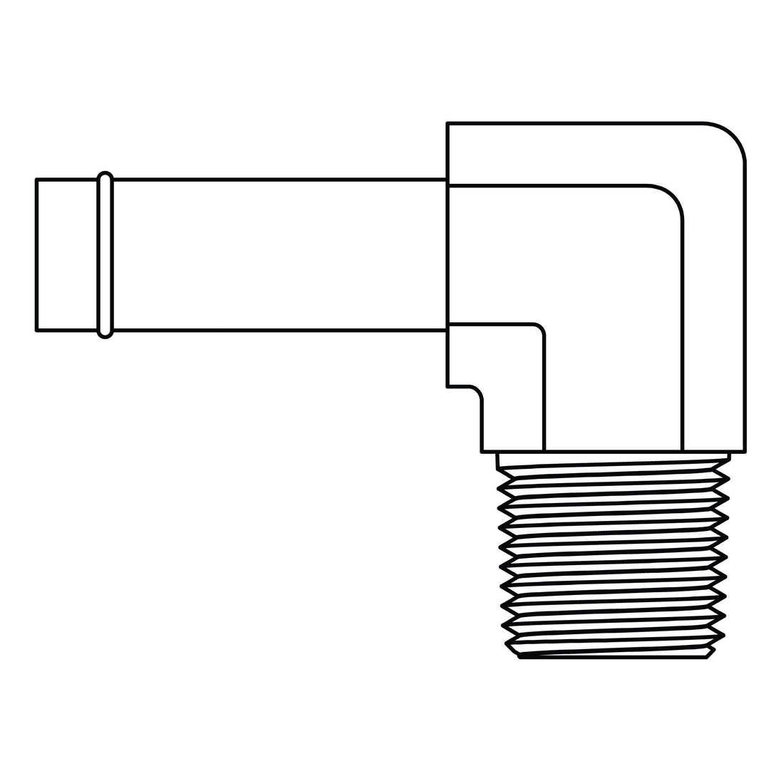 4501 - 20 - 16 Beaded Hose to Pipe Elbow 90 - GetHydraulics.com