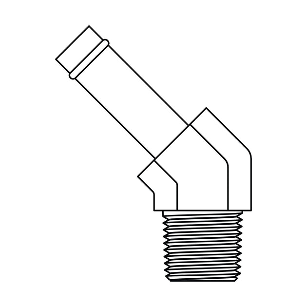 4503 - 08 - 08 Beaded Hose to Pipe Elbow 45 - GetHydraulics.com